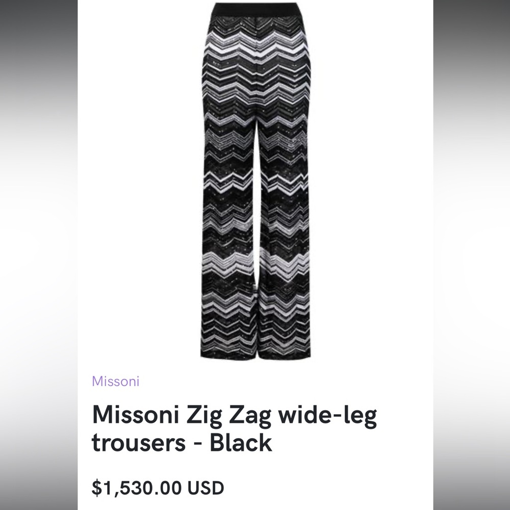NWT Missoni zig zag pants sz 42